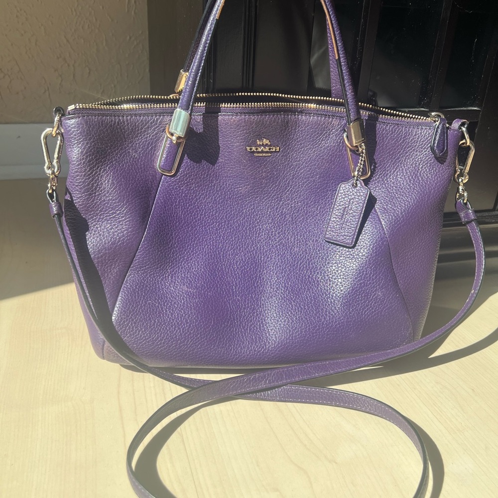 Coach Rich Purple Leather Satchel